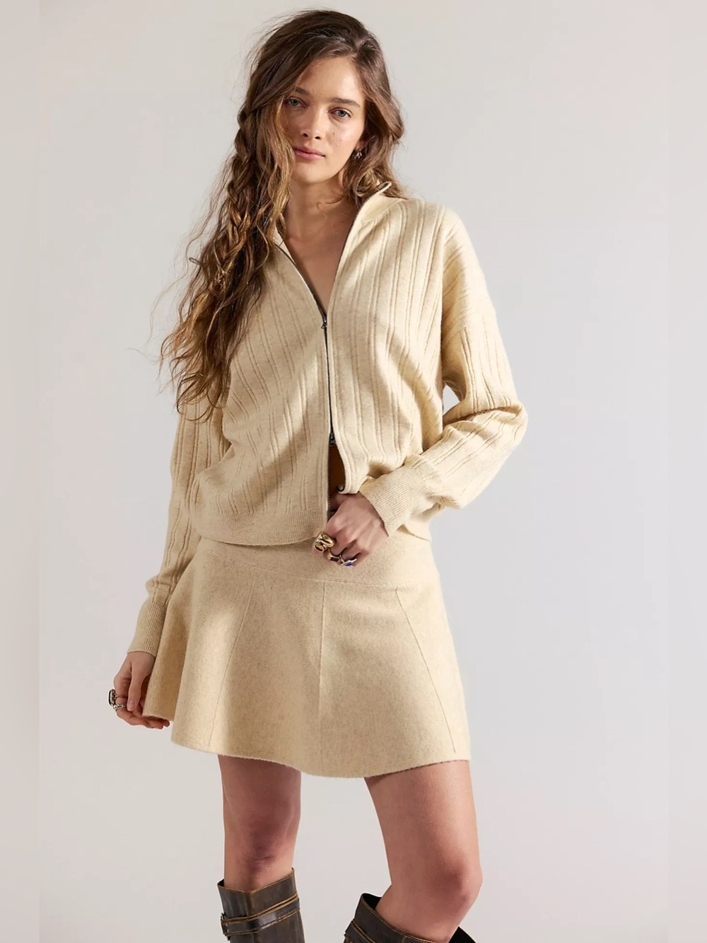 NWT! FP Free People Movement Quincy Knit Mini Skirt Set Sz Small & Large